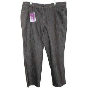 GLORIA VANDERBUILT Amanda gray-ish brown jeans 29" inseam women's size 22W, NEW